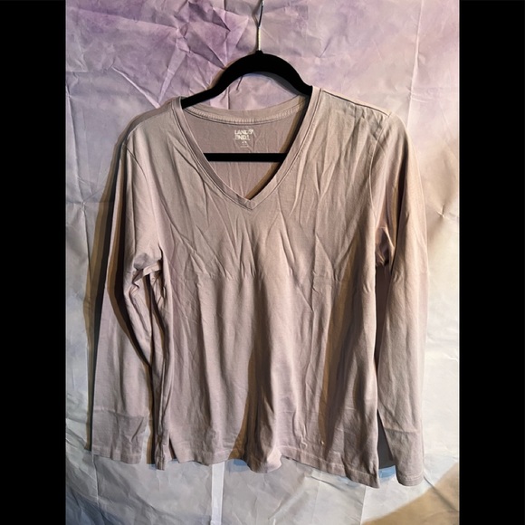 Lands' End Tops - Lands End Relaxed Supima Cotton Long Sleeve V-Neck T-Shirt